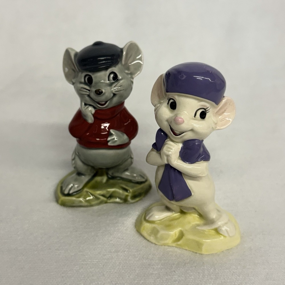 Vintage Disney The Rescuers Bianca & Bernard Figurines Disney World Collectors